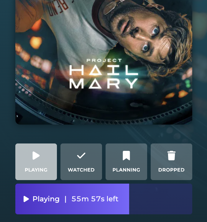 WeTrakr tracking a movie scrobbled from a connected platform